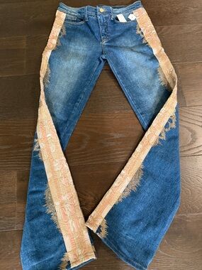 Roberto Cavalli Blue Denim Jeans with Orange Stitching